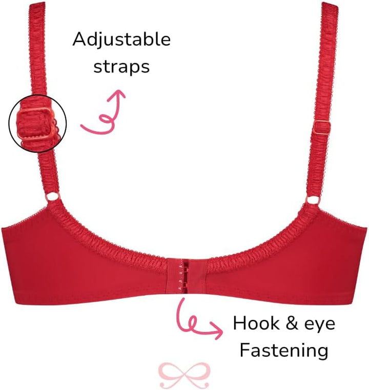 HUNKEMÖLLER Damen Mature BH 75E Rot, 75E Rot