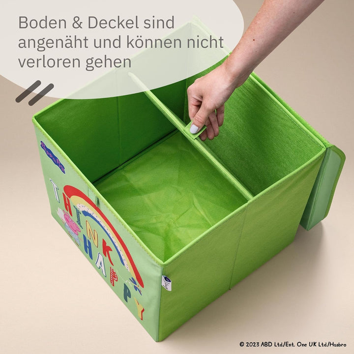 LIFENEY meets Peppa Wutz Aufbewahrungsbox mit Deckel für Kinder – Box mit Peppa Pig Motiv zur Aufbew