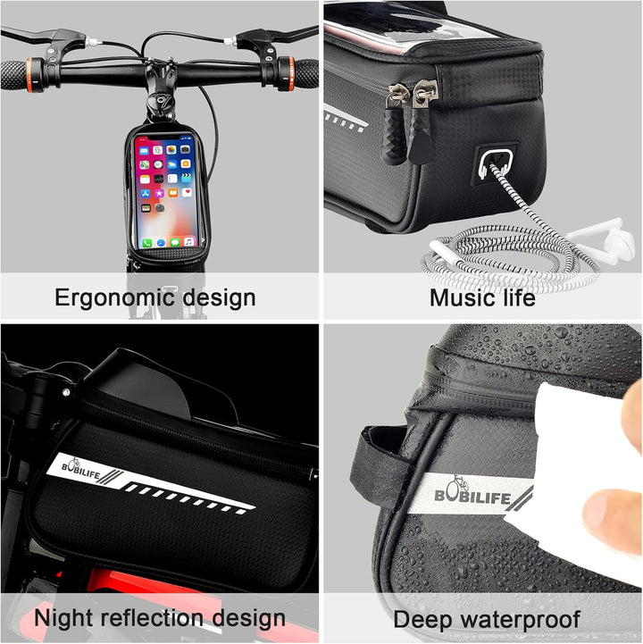 Fahrrad Front Rahmen Telefonhalter Tasche - Fahrrad Wasserdichtes Oberrohr Radfahren Handy GPS Mount