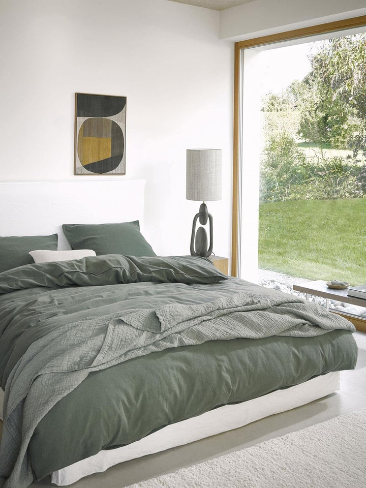 Marc O Polo Bettwäsche Senja Green 1 Bettbezug 135 x 200 cm + 1 Kissenbezug 80 x 80 cm Grün 135x200