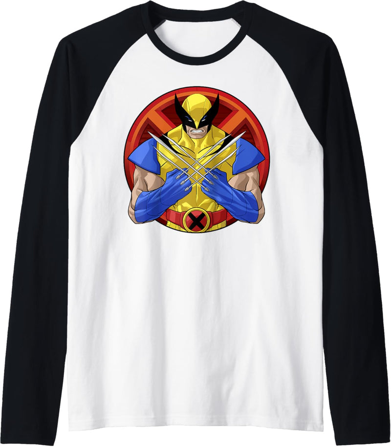 Marvel X-Men Wolverine Classic Claw Cross Portrait Raglan