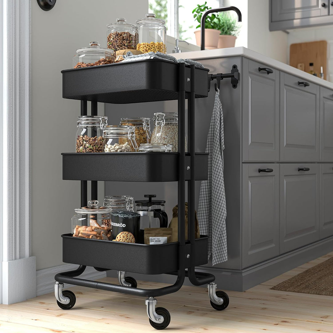 IKEA RÅSKOG Trolley, 35x45x78cm, Schwarz