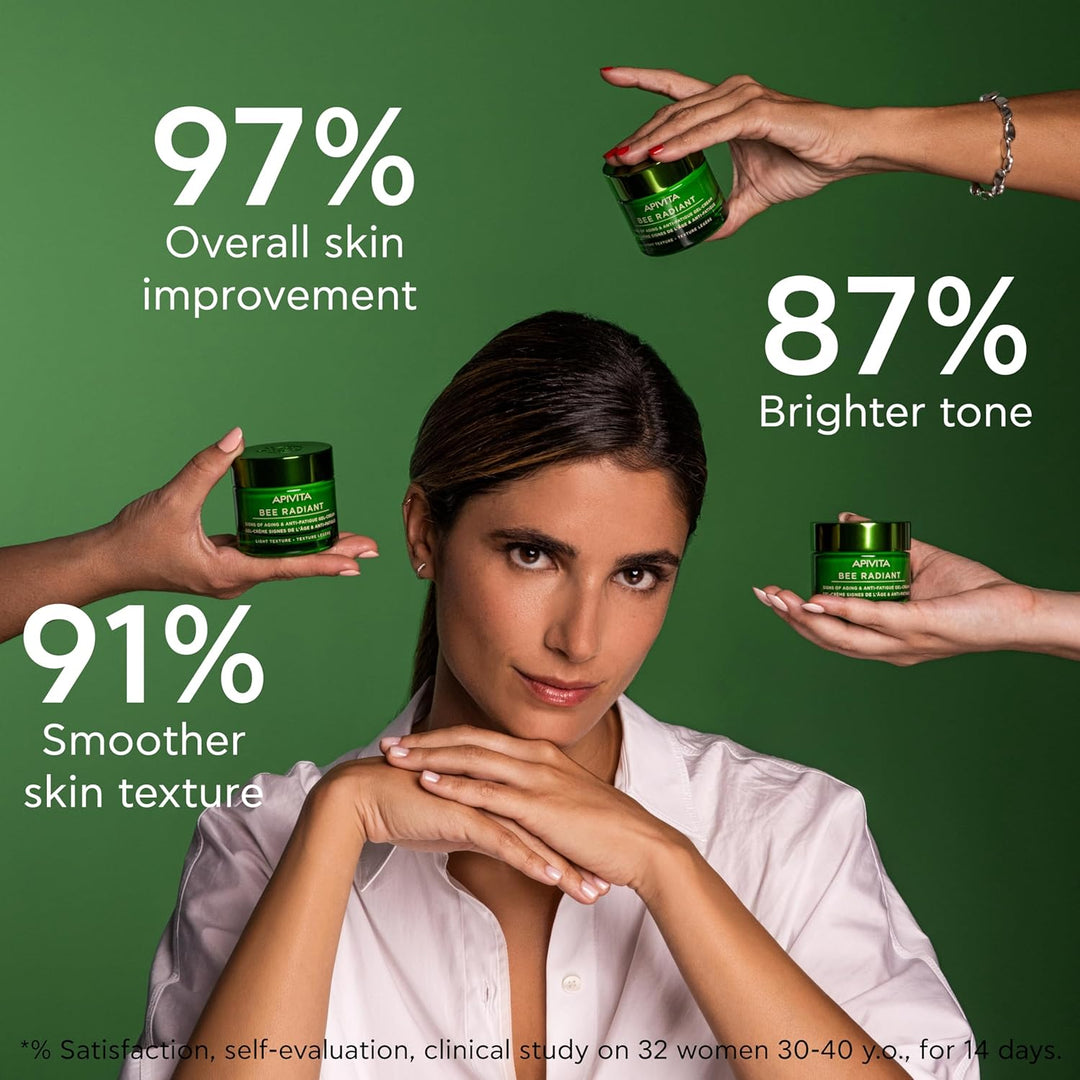 Apivita, Bee Radiant Signs of Aging und Anti Fatigue Gel Cream Light Texture, 50 ml W84" x L84"(214c