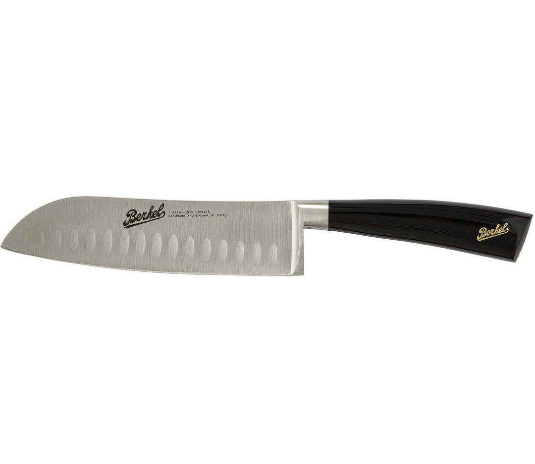 Van Berkel Santoku Knife Elegance Serie - Klingenlänge: 18 cm - Griff: Schwarz Glanz|*Blisterverpack