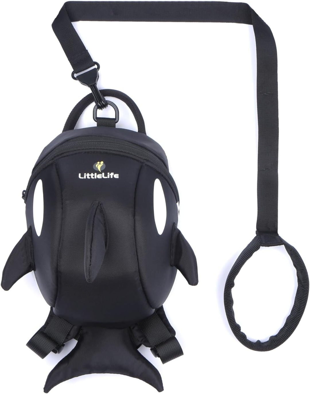LittleLife Animal Kleinkindrucksack mit Sicherheitsleine, Orca Mini Schwarz, Mini Schwarz