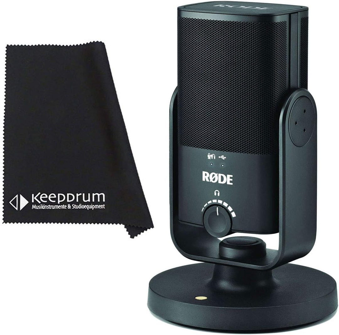 Rode NT-USB Mini USB-Studio-Kondensatormikrofon + keepdrum Mikrofasertuch NT-USB Mini + Poliertuch,