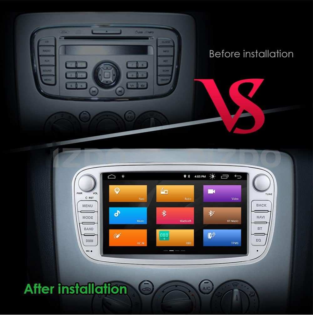 hizpo Android 10 Autoradio Stereo Kopfeinheit 7 Zoll mit Carplay Mirror Link Touchscreen In Dash GPS