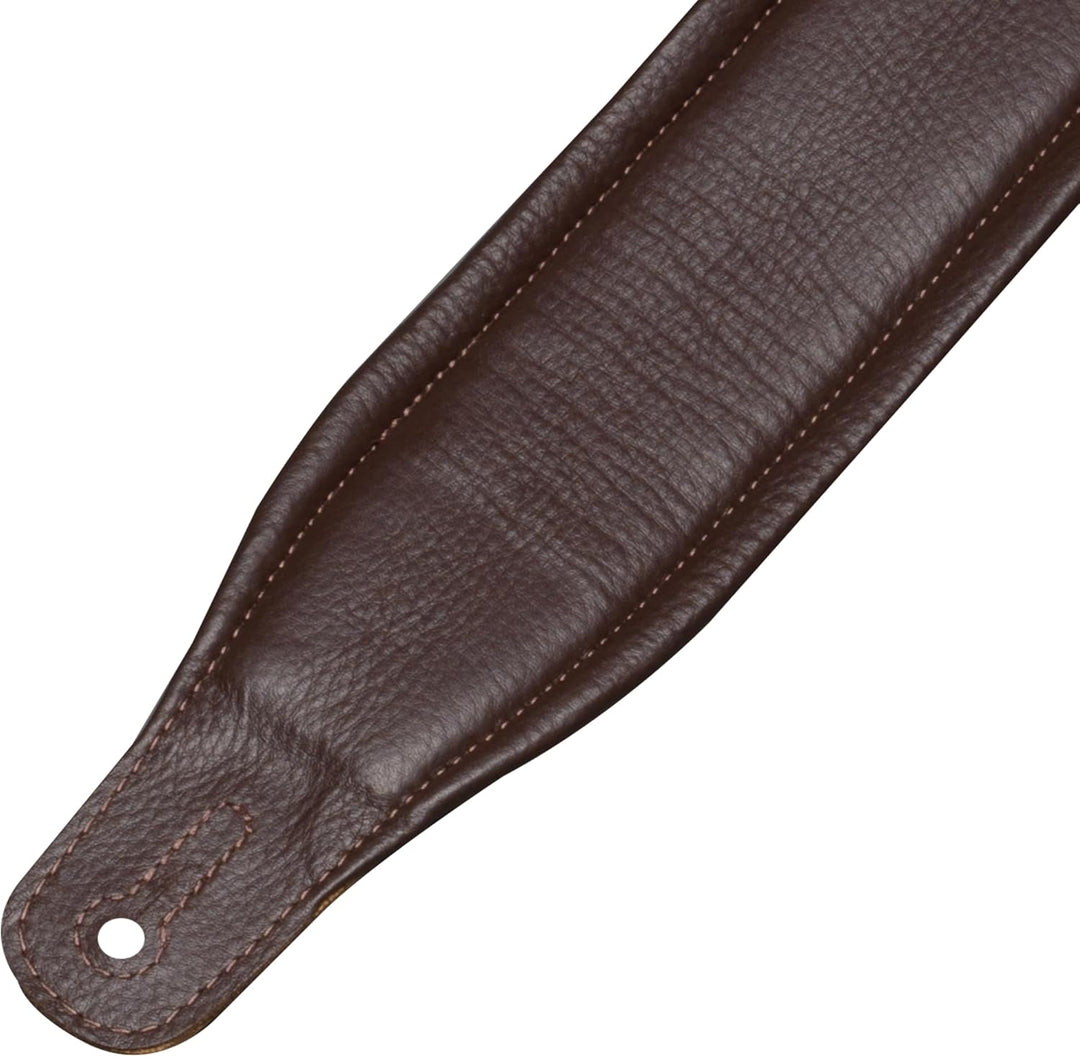 Levy's M26PD-DBR_DBR Gitarrengurt Top Grain Leather 3" - Bark Brown on Dark Brown Dunkelbraun, Dunke