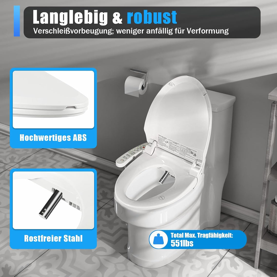 Bidet Sitz Elektrisch Dusch WC Toilettensitz Smart Dusch WC Bidet Selbstreinigende Düsen mit Sitzhei