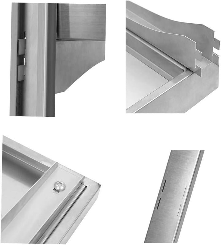 Flyelf Edelstahl Wandregal für Küche Esszimmer Küche Regal Edelstahl Regal 2 Schichten höhenverstell