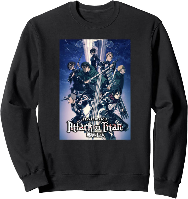 Attack on Titan Season 4 Bunte Schlüsselbilder mit Logo Sweatshirt