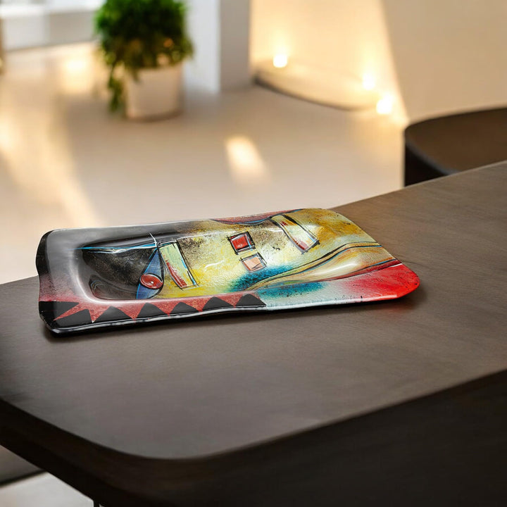 GILDE GLAS art Schale - Geschenke für Frauen - Deko Wohnzimmer 50 x 32 cm