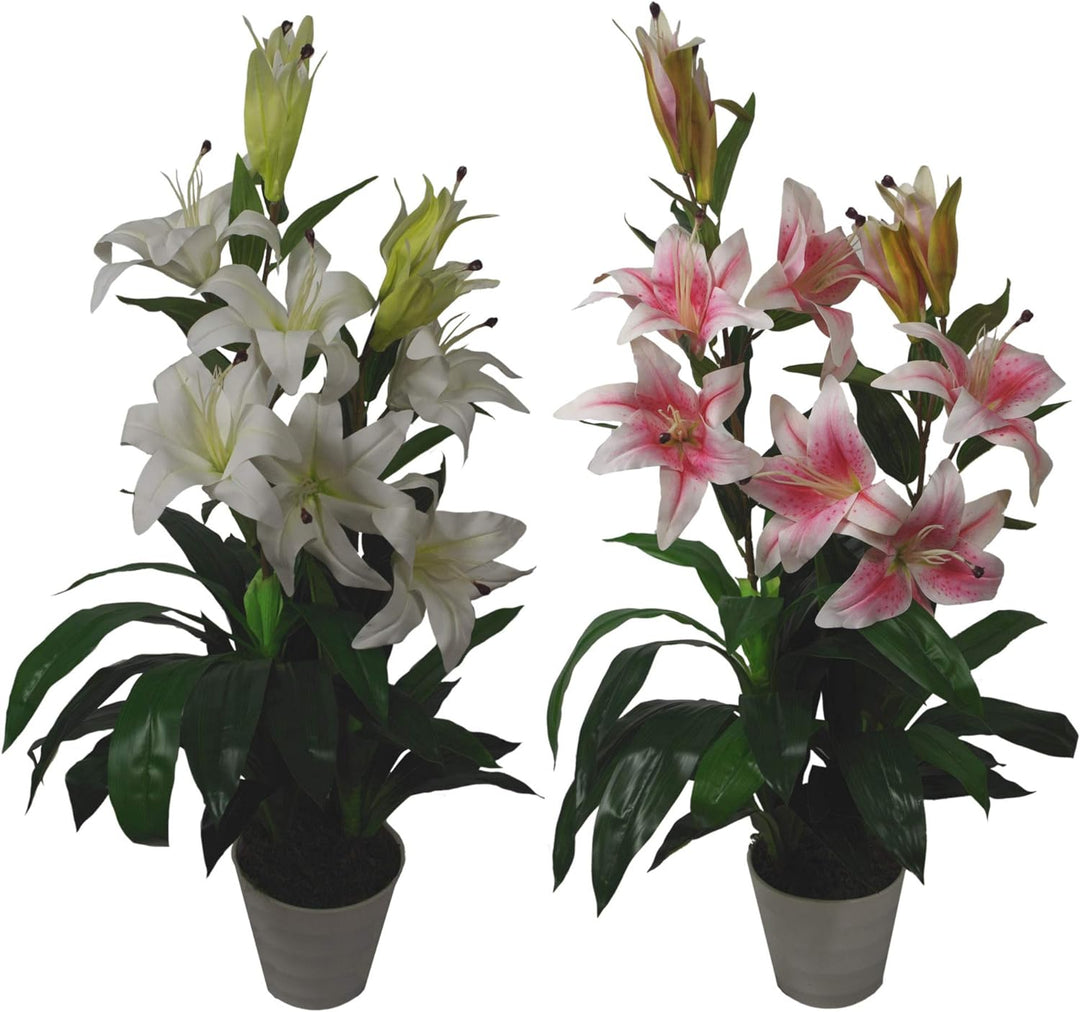 Leaf Künstliche Lilienblume im Stargazer-Stil, 90 cm, Rosa 90cm Pink 90cm Pink, 90cm Pink 90cm Pink