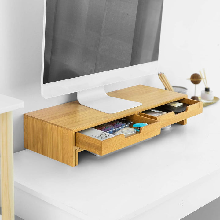 SoBuy BBF04-N Design Monitorerhöhung für 2 Monitore Monitorständer Bildschirmständer Notebookständer