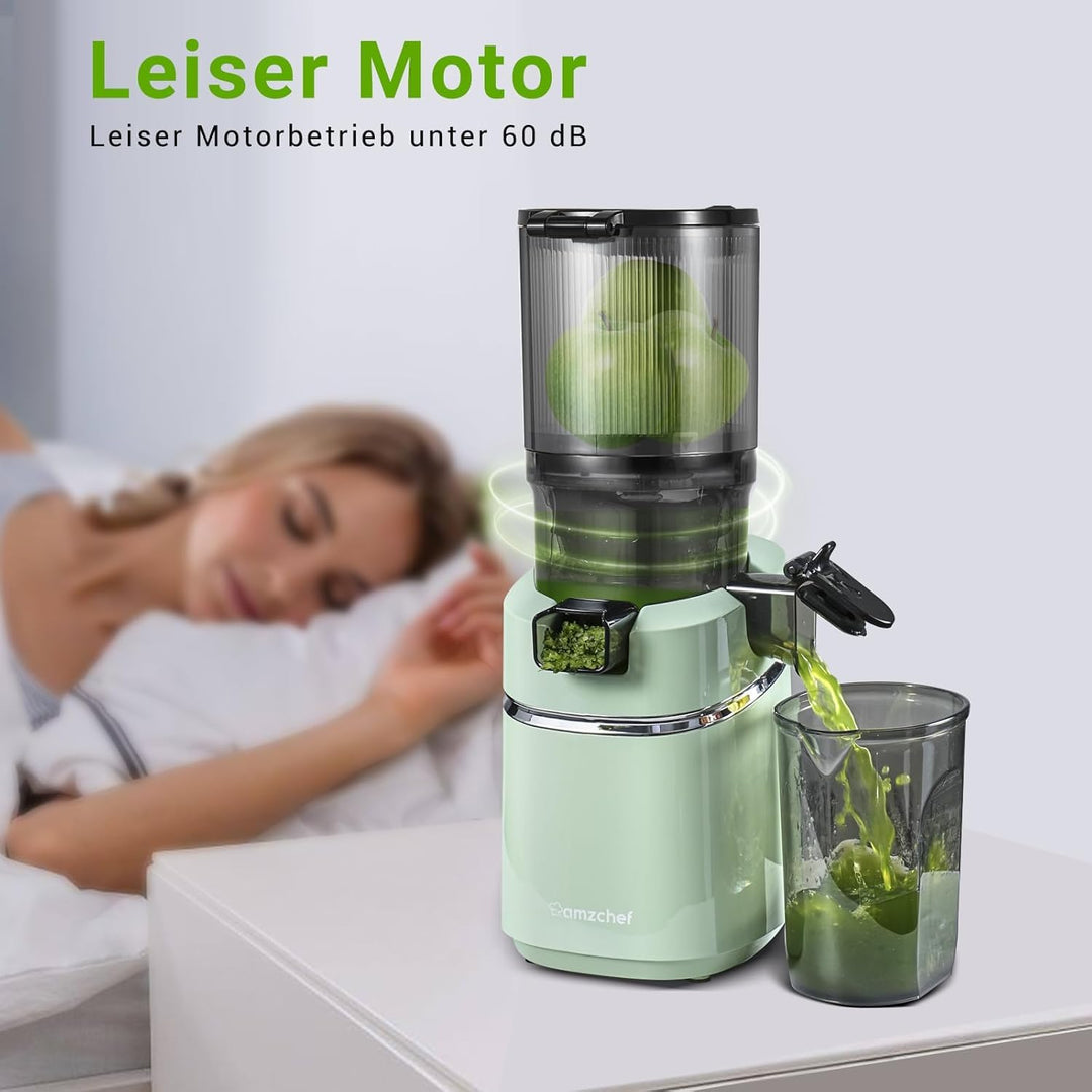 AMZCHEF Automatischer All-in-One Entsafter, 135MM Öffnung und 1,8L Entsafter für Gemüse und Obst, 25