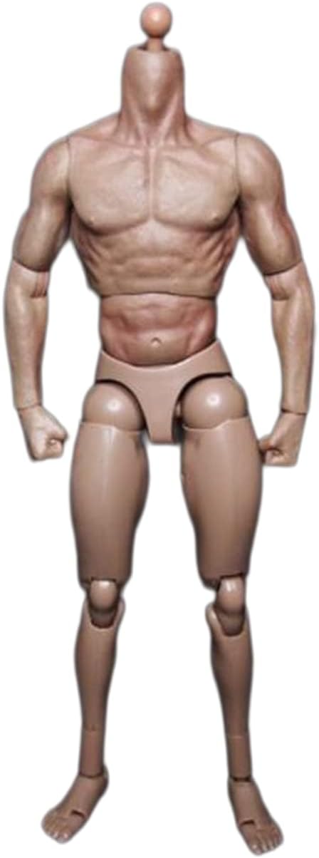 1/6 Männlicher Körper,12'' Flexibel Muskulatur Action Figur Puppen für 1:6 Massstab Kopf Skulptur, B