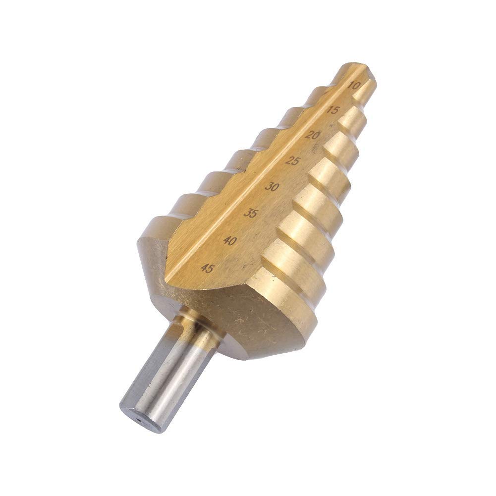 Yosoo HSS Beschichtetes Pagoda Stufenbohrer Kegelbohrer für Elektrowerkzeug 10-45 mm