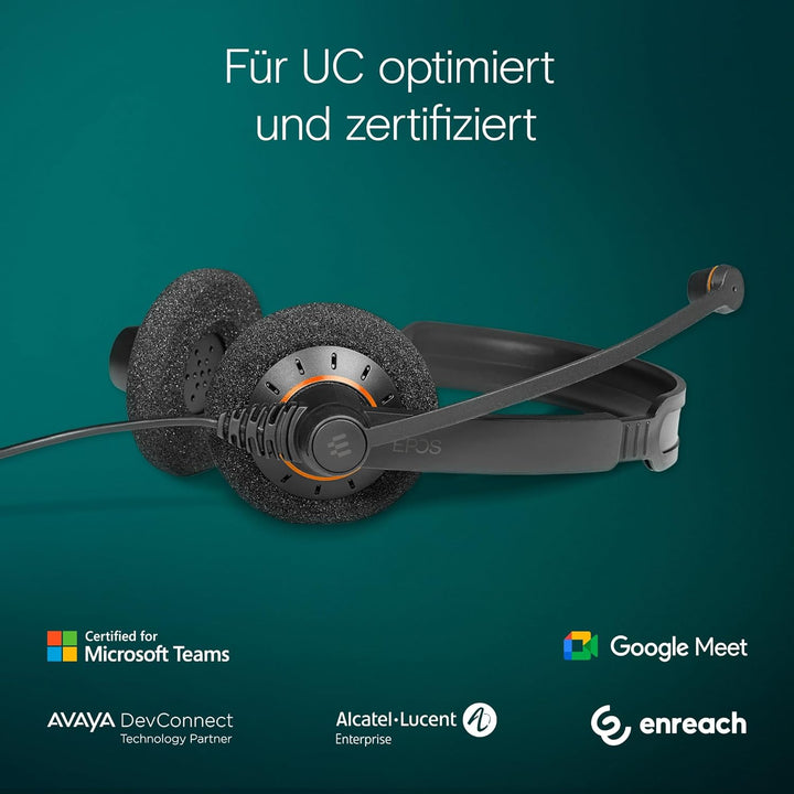 Sennheiser EPOS Impact SC 60 USB ML beidseitiges UC-Headset mit In-Line Call Control Zertifiziert fü