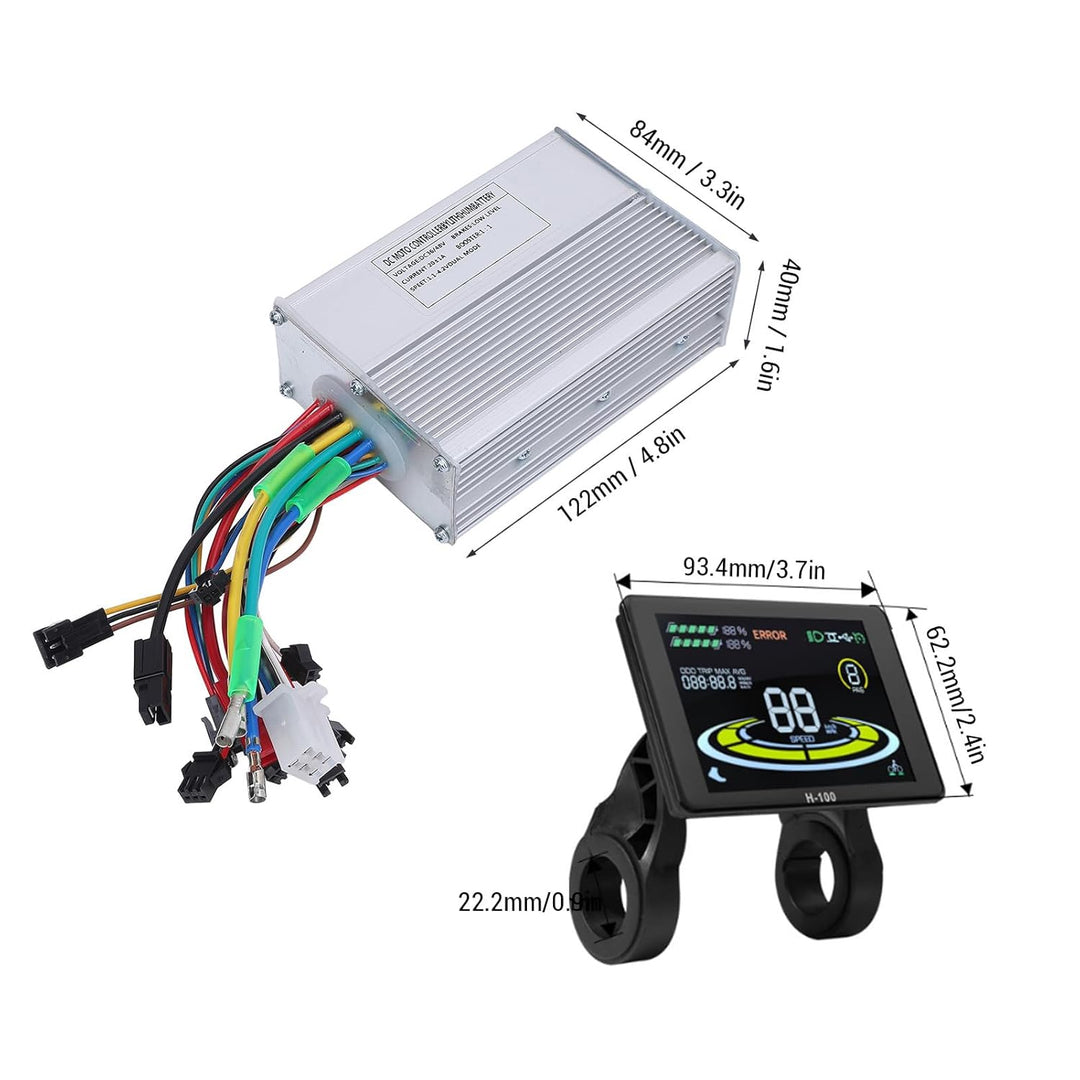 BuyWeek E-Bike Brushless Motor Controller Kit, 36V 48V 350W 500W 20A 3 Modus Sinuswelle Controller u
