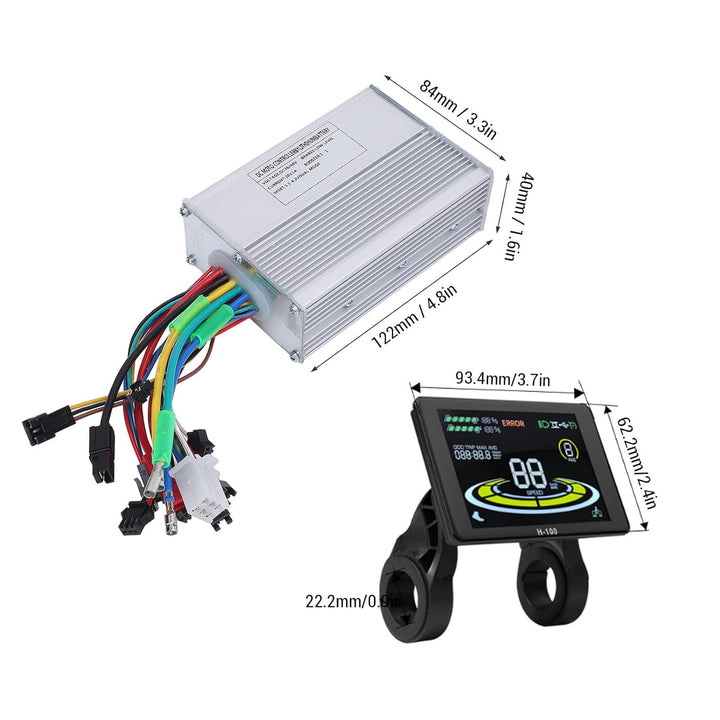 BuyWeek E-Bike Brushless Motor Controller Kit, 36V 48V 350W 500W 20A 3 Modus Sinuswelle Controller u