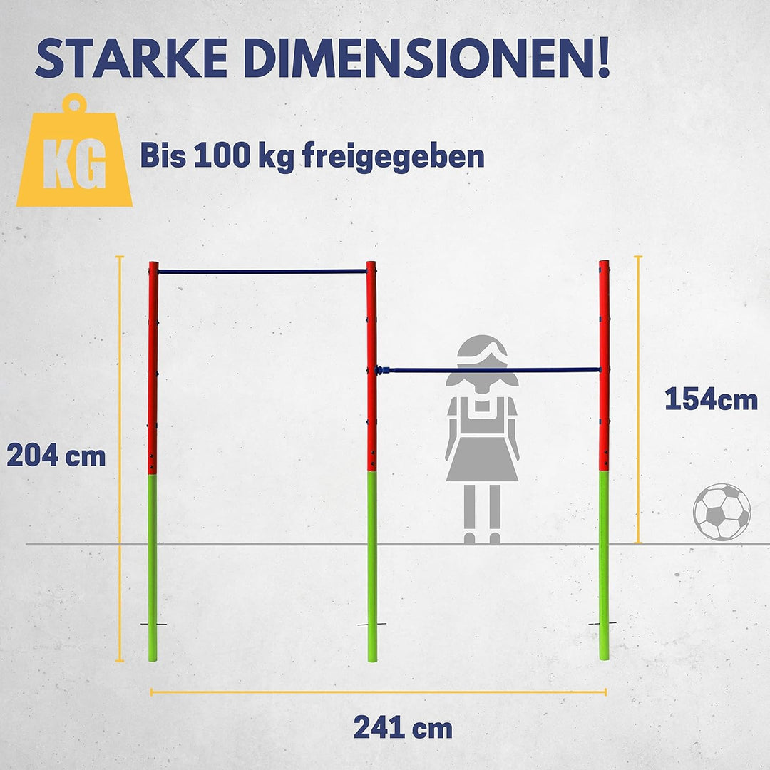 Best Sporting Turnreck Garten I Reckstange Garten Kinder und Erwachsene I Höhenverstellbare Kletters