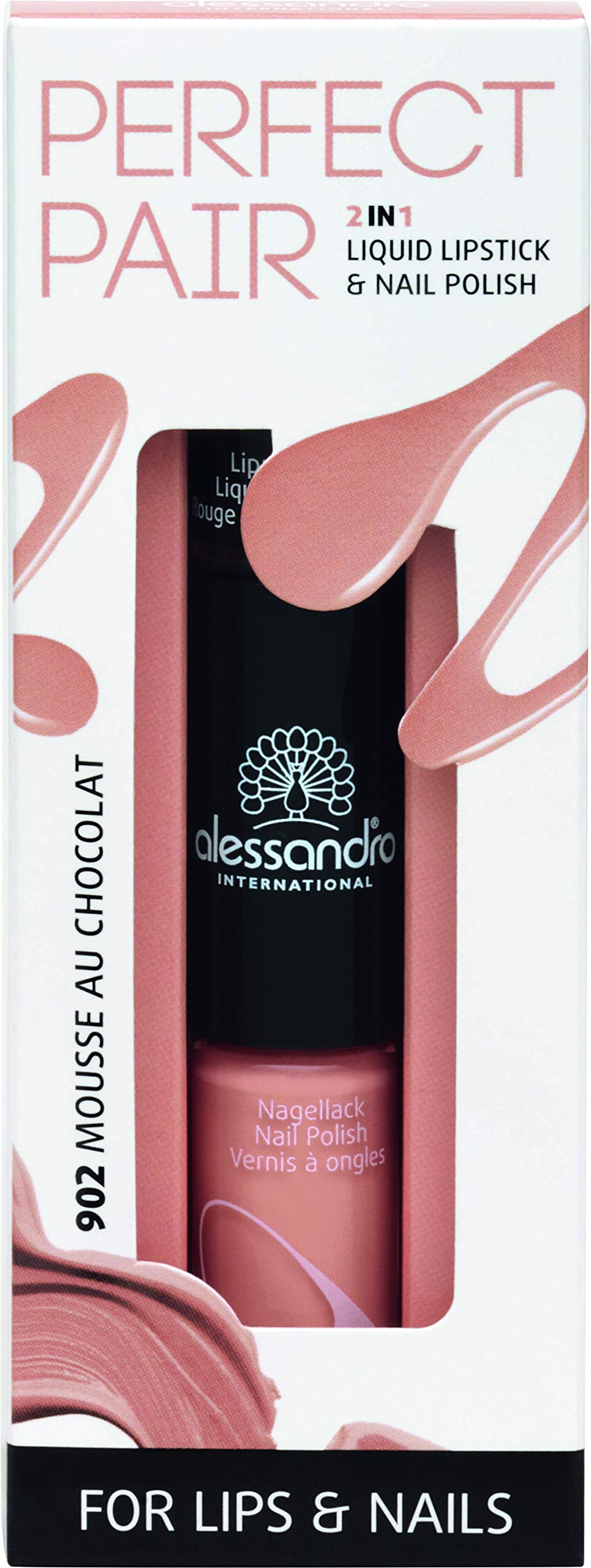 alessandro Perfect Pair 2in1 Lippenstift & Nagellack Mousse au Chocolat, 10 ml