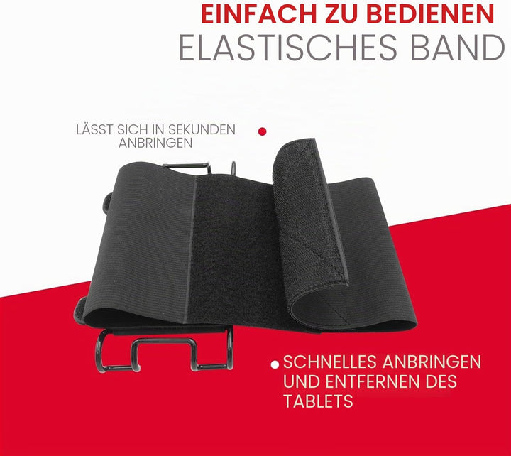 Macally STRAPMOUNT, Kopfstützenhalterung mit verstellbarem Gurt für fast alle Kopfstützen, für iPad