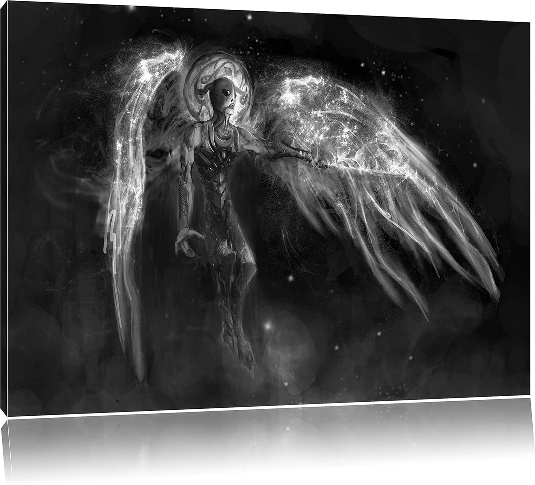 Pixxprint Alien Teufel im Weltraum als Leinwandbild/Grösse: 100x70 / Wandbild/Kunstdruck/fertig besp