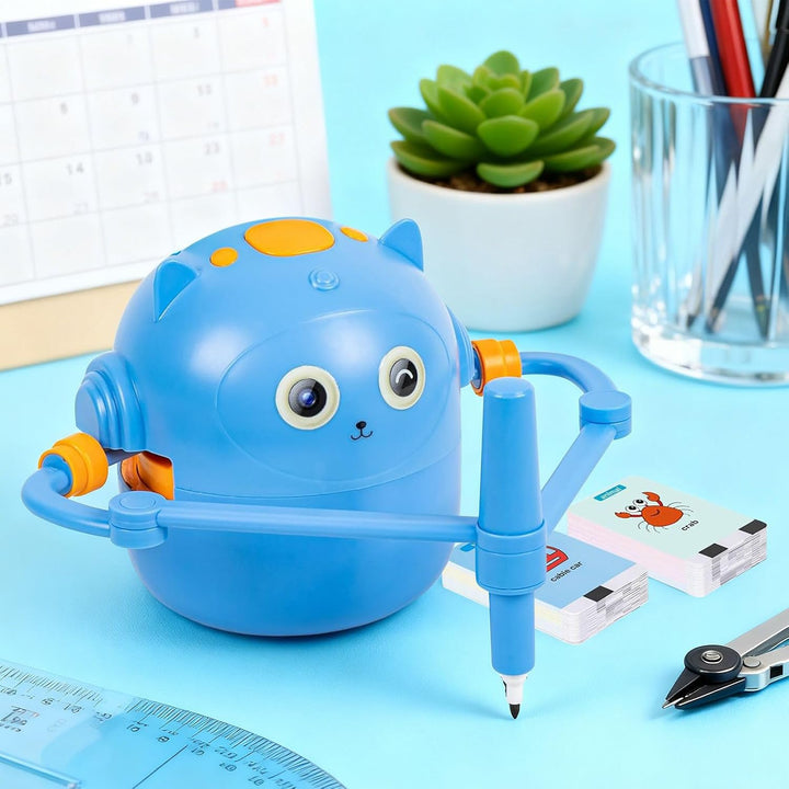Zeichenroboter für Kinder, interaktives Mallernspielzeug, kompakte Grösse mit 100 Kinderkarten, sich