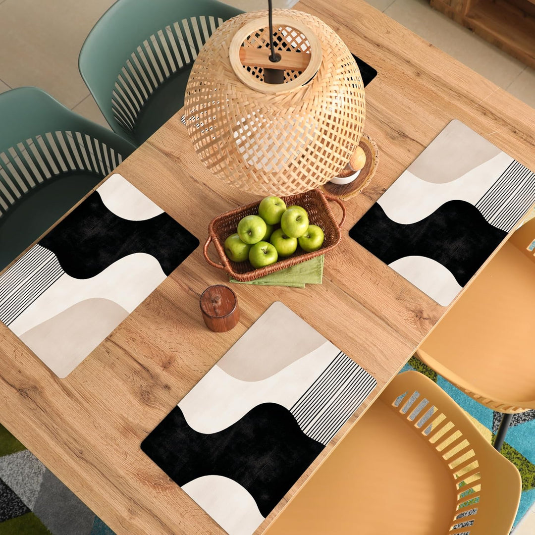 KitchenYeah© Platzsets Abwaschbar 6-Teilig 45x30 cm Tischsets Platzdeckchen Platzset Unterlage Tisch