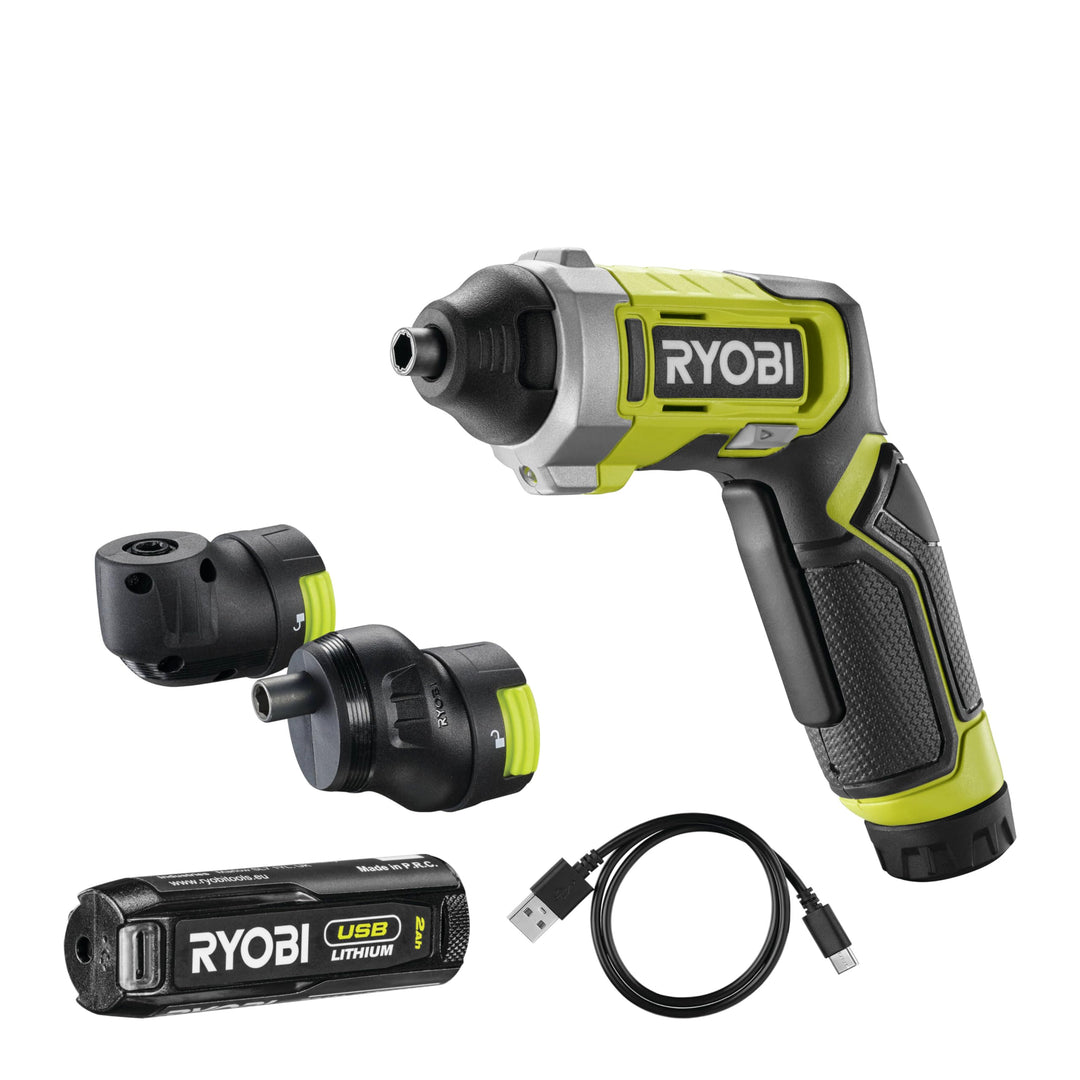 RYOBI 4 V USB-LITHIUM ERGO Akku-Schrauber RSD4-120TA2, inkl. 1 x 4 V 2,0 Ah Akku, USB-C Ladekabel un