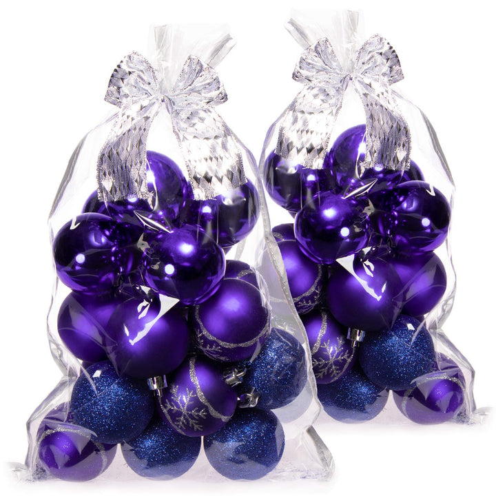 com-four® 40x Weihnachtskugeln, Christbaumkugeln bruchsicher aus Kunststoff für Weihnachten, Baumsch