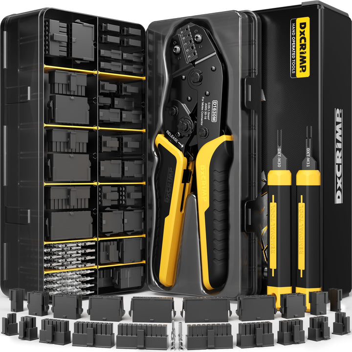 DxCRIMP Micro-Fit 3,0 mm Crimpzangen-Set, Gehäuse & Kontakte 2–20-polig (30–20 AWG/0,05–0,5 mm²) mit