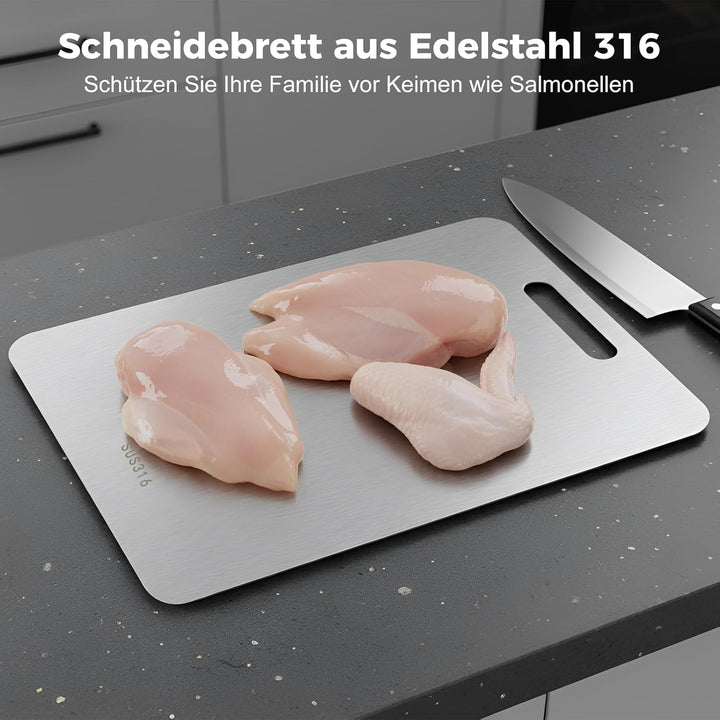3PCS Schneidebrett Titan,BPA-freies Doppelseitiges Lebensmittel Titanium Cutting Board,S316 Schneide
