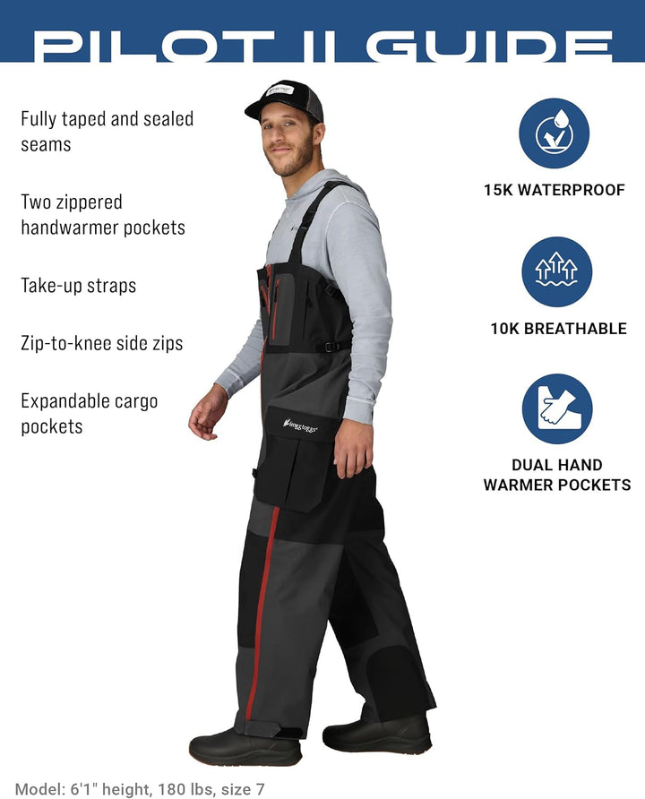 frogg toggs Herren Pilot Ii Guide Waterproof Breathable Rain Bib Pilotenführer Lätzchen (1er Pack) S