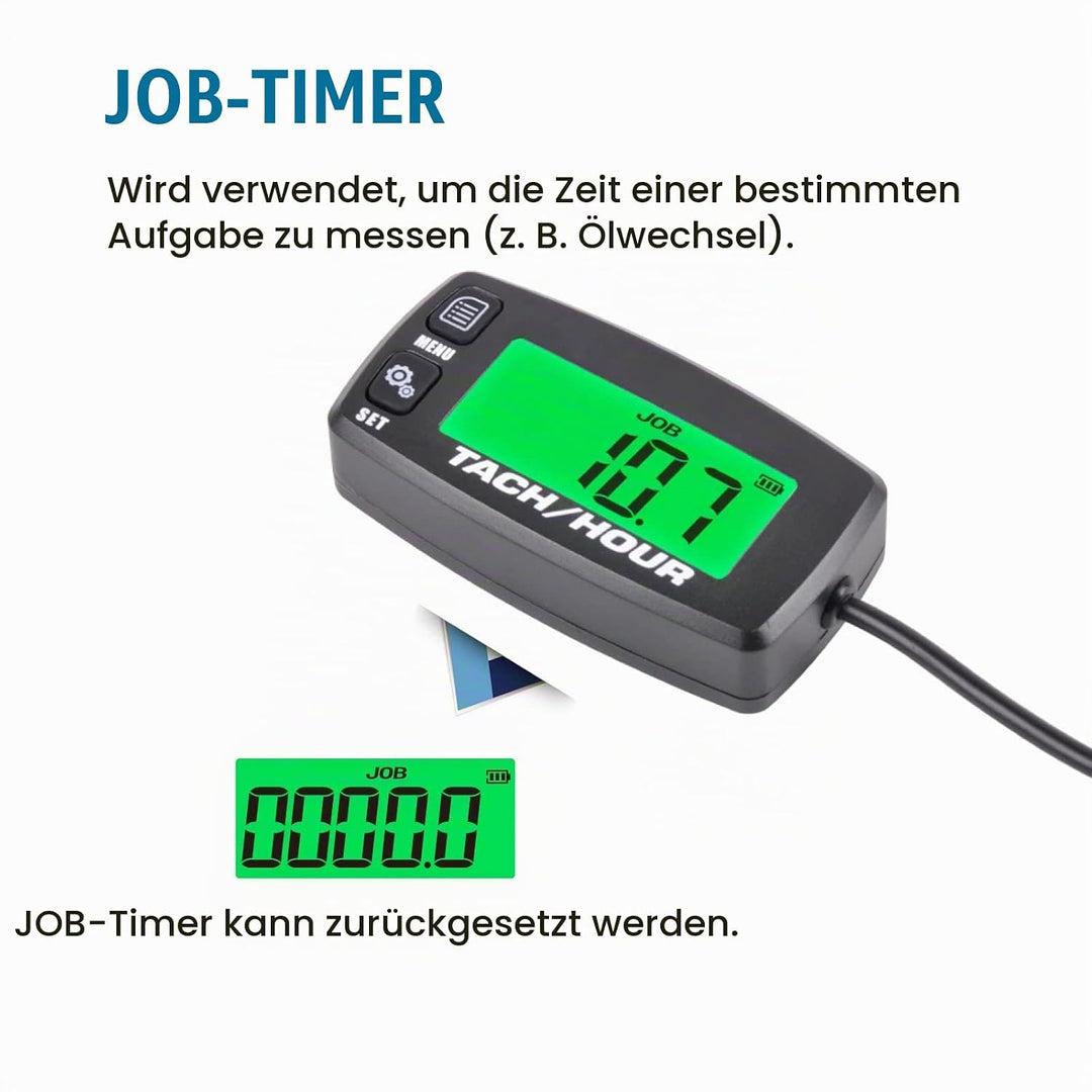 2 Stück Runleader Digital Wartung Tach/Stundenzähler, Batterieersatz für kleinen Gasmotor, verwendet