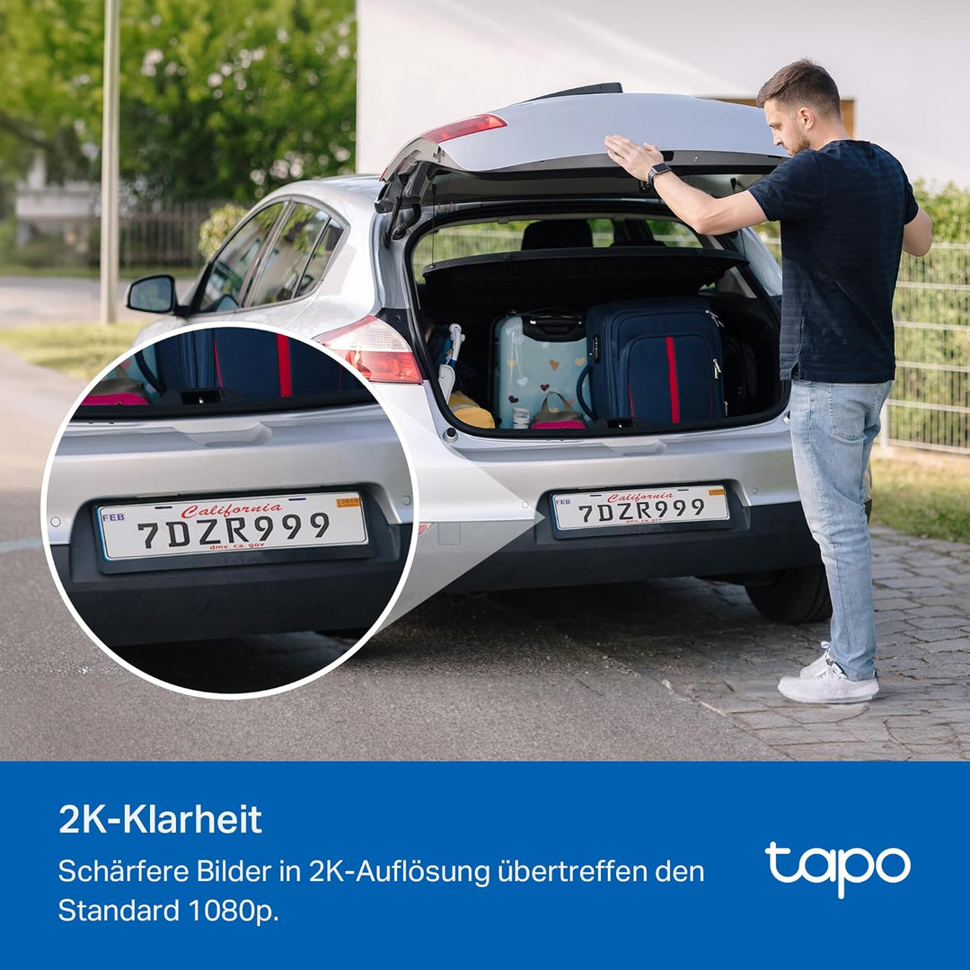 Tapo C410 KIT Solar Überwachungskamera Aussen Akku, 2K 3MP, Farbnachtsicht, MicroSD-Speicher, 6400-m