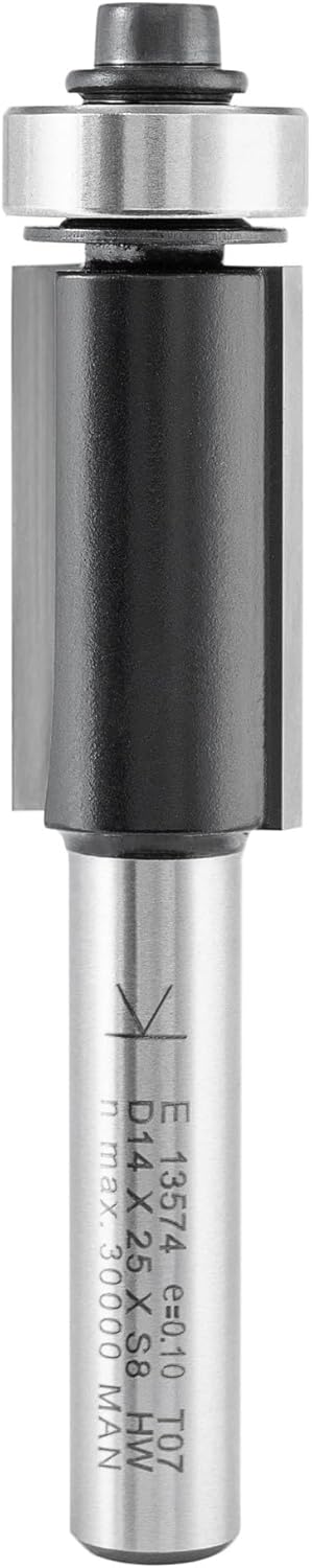 ENT 13574 Bündigfräser HW, Schaft (S) 8 mm, Durchmesser (D) 14 mm, NL 25 mm, GL 68,6 mm, SL 32 mm, m