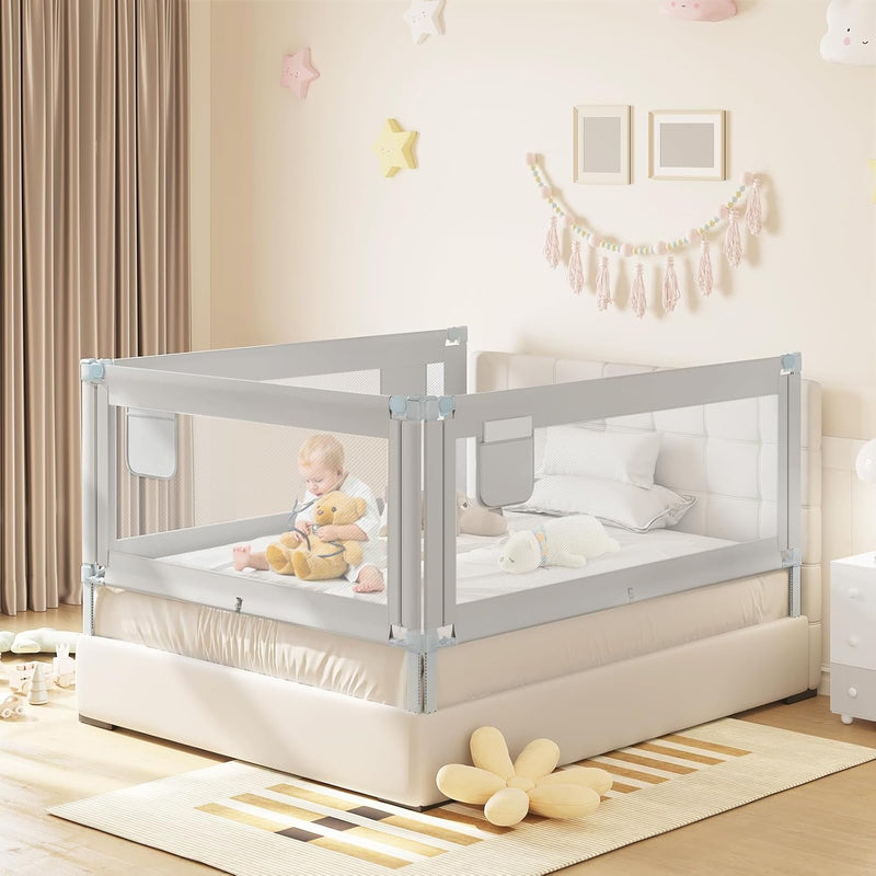 WOLTU Bettgitter, 200 cm Bettschutzgitter für Kinder Baby, Rausfallschutz Bett Boxspringbett Kinderb