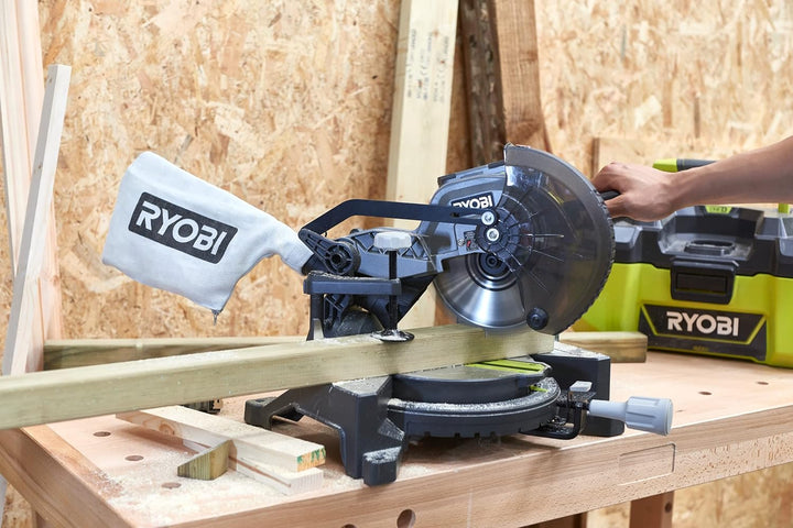 RYOBI 18 V ONE+ Akku-Kapp-/Gehrungssäge EMS190DCL (Sägeblattdurchmesser 190 mm, Leerlaufdrehzahl 450
