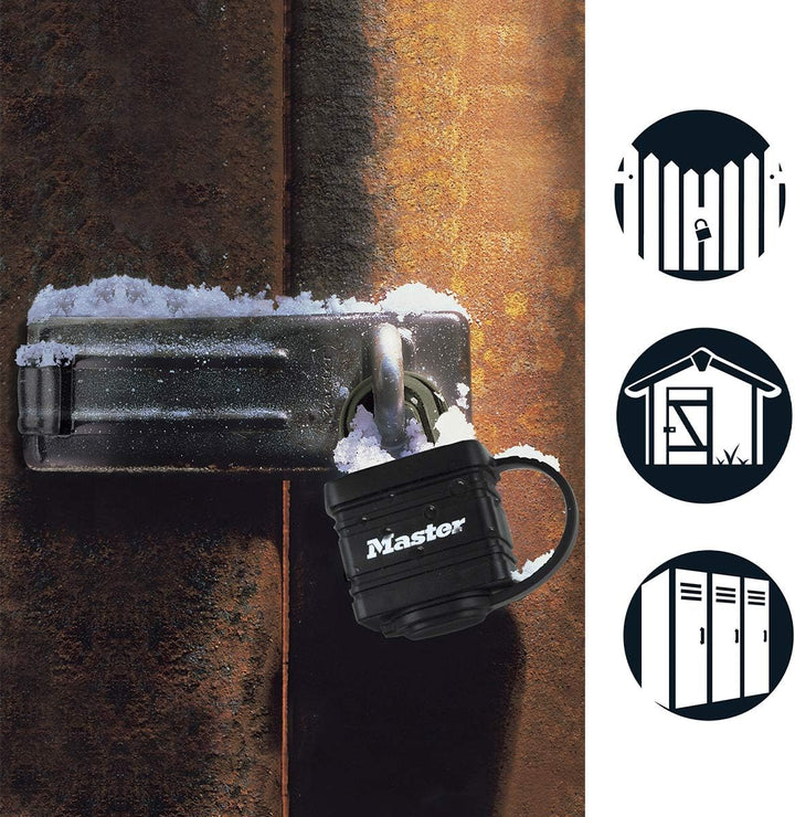 Master Lock 7804EURT 2-er Pack Vorhängeschlösser aus beschichtetem Stahl mit Stiftzuhaltung und Abde