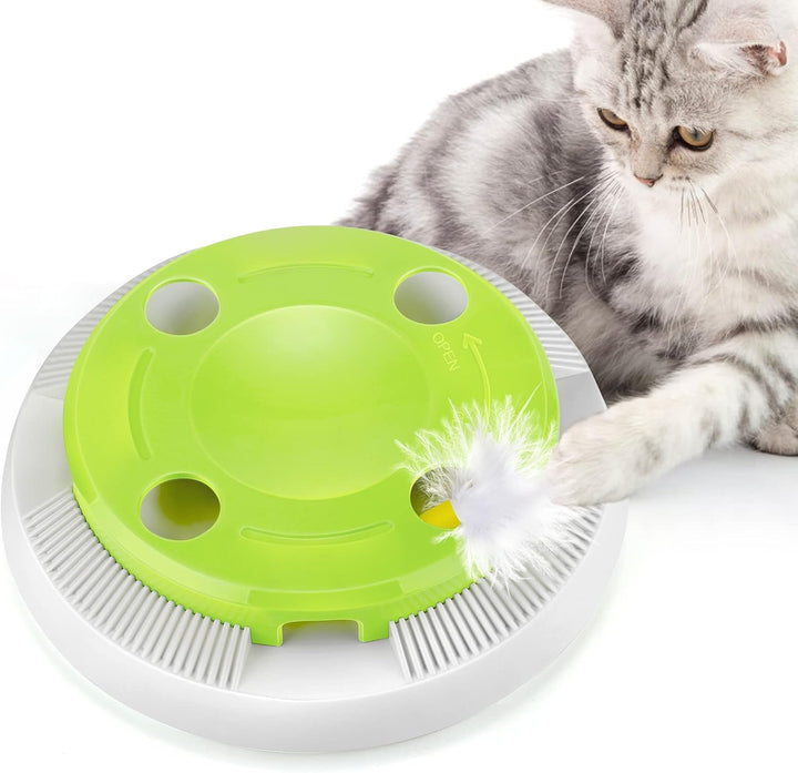 PETTOM Katzenspielzeug Elektrisch, Katzenspielzeug Selbstbeschäftigung Automatisch Batterieberieben,