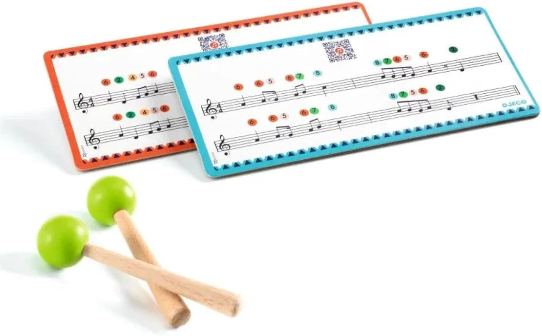 Djeco Musikinstrument Spielzeug - Animambo Zungentrommel rot 8 Töne FSC.
