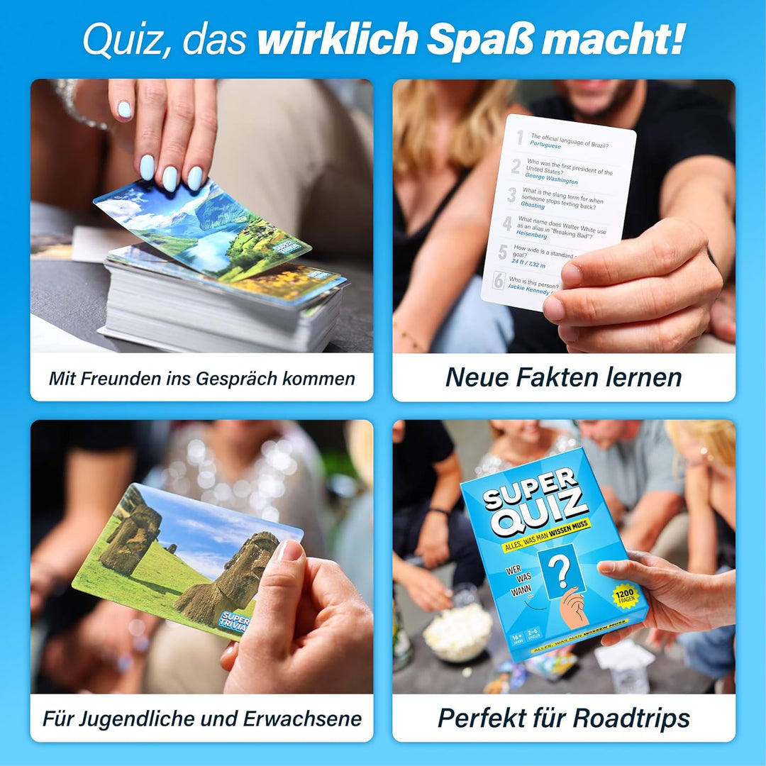 The World Game Super Quiz - Deutsche Version - Trivial Gesellschaftsspiele für Erwachsene mit 1200 F
