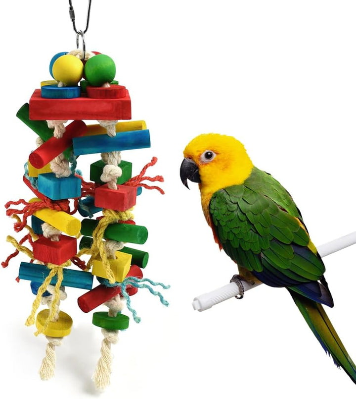 Papageienspielzeug Holz Vogel Spielzeug Papagei Spielzeug Käfig Vogelspielzeug für Papageien Kauspie