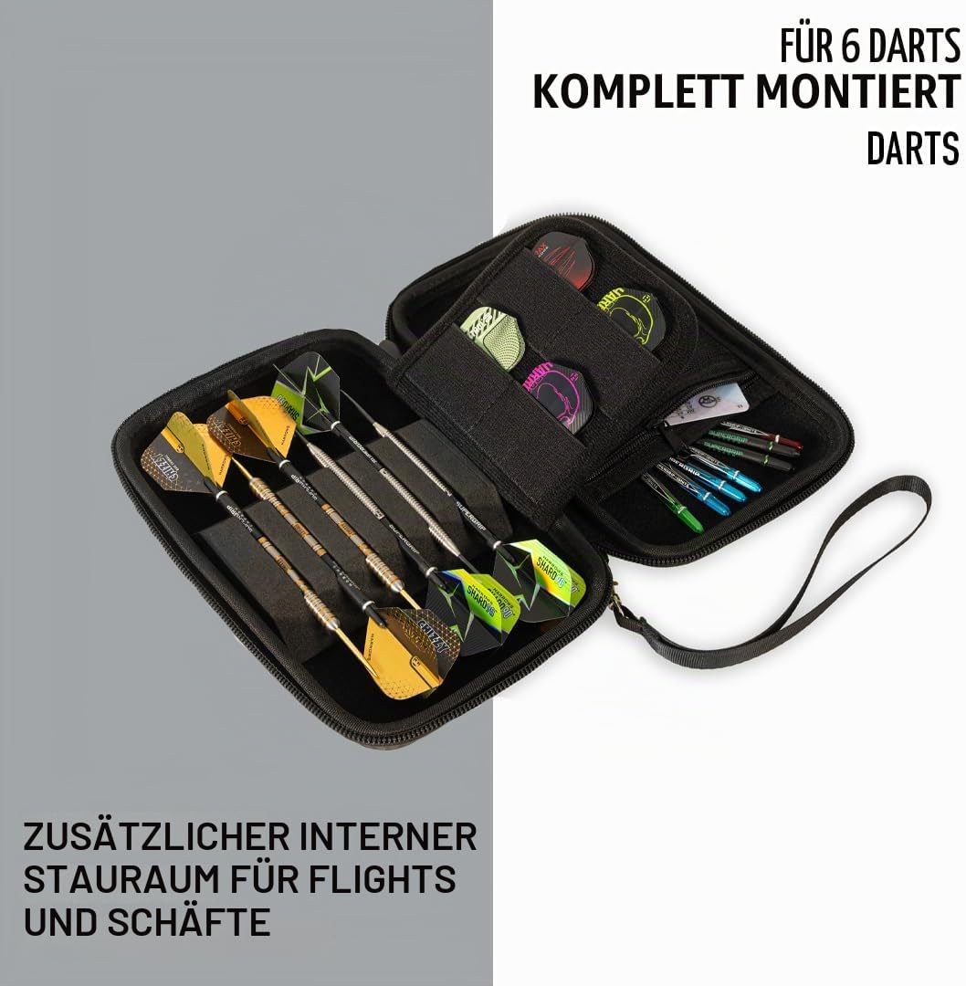 Harrows Darttasche Dave Chizzy Chisnall Player Pro 6 | Dart Case Dartshalter I Darts Case fasst 6 Da