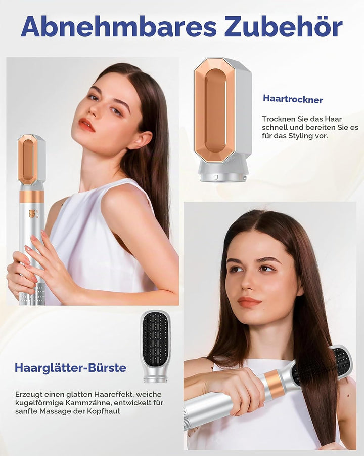 MogaWave Pro Hair styler 6 in 1 Air styler 1000W Multi Haarstyler mit Haartrockner Rundbürstenföhn W