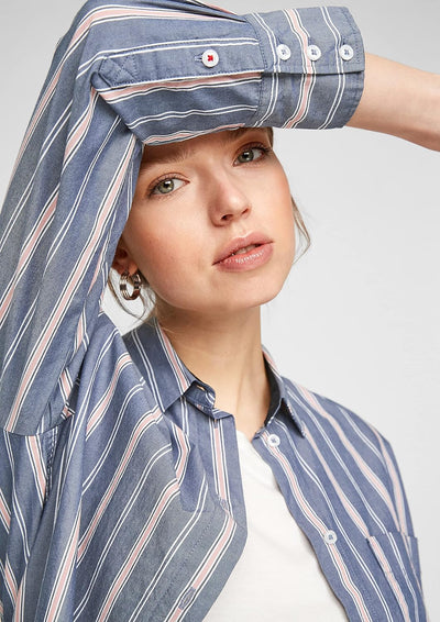 s.Oliver Damen Bluse L Blue Stripes, L Blue Stripes