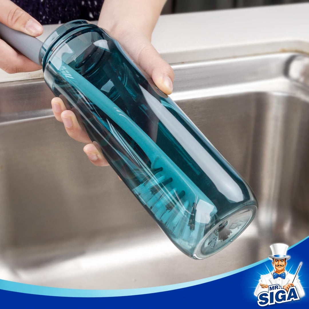 MR.SIGA 3er Pack Flaschenbürste-Reinigungsset mit Aufbewahrungshalter, Reinigungsbürste für Lange La