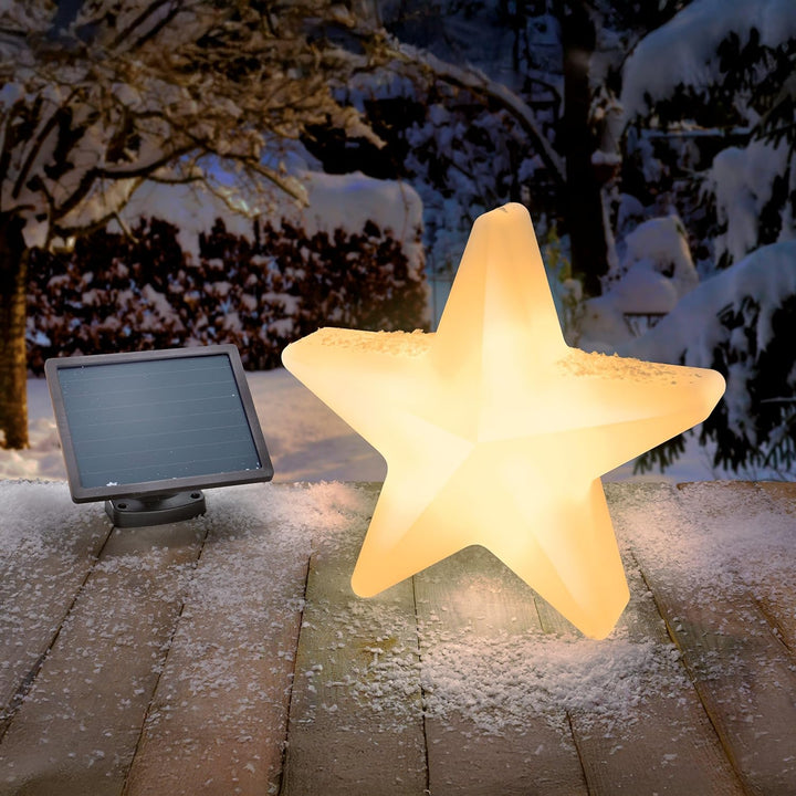 Esotec 3D Weihnachtsstern Solar, beleuchtet aussen, gross, LED-Stern, outdoor, Deko Aussenstern, war